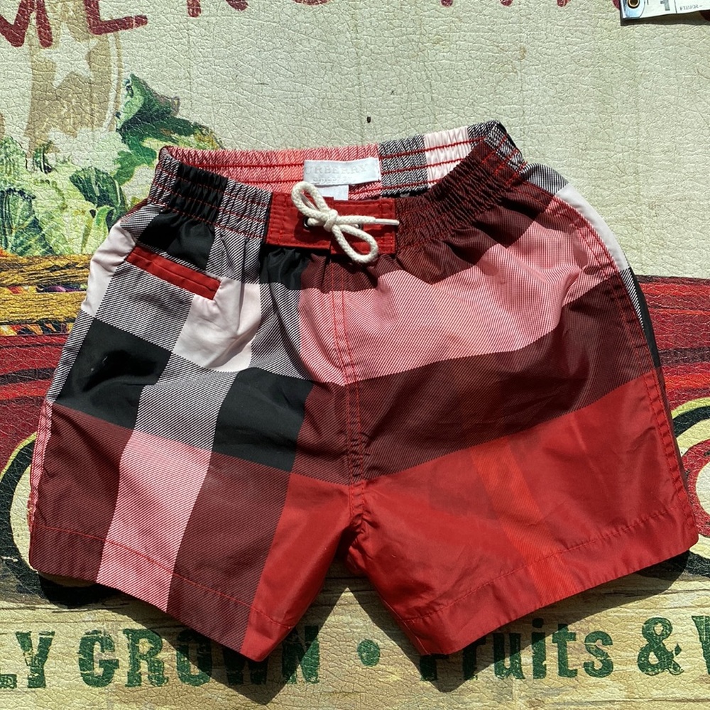 Burberry Baby Boy Nova Check Swim Trunks🔥EUC🔥elastic waist 14-20”🔥size 6mo+🔥